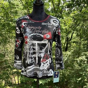 NWT P. MICHAEL UGA BULLDOGS TOP Sz L